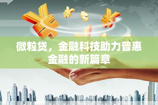 颍泉微粒贷，金融科技助力普惠金融的新篇章