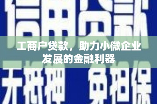 颍泉工商户贷款，助力小微企业发展的金融利器