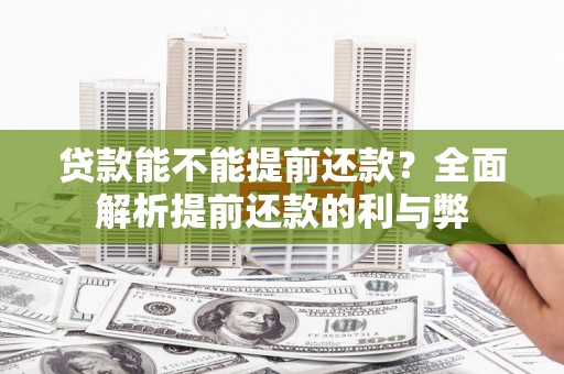 颍泉贷款能不能提前还款？全面解析提前还款的利与弊