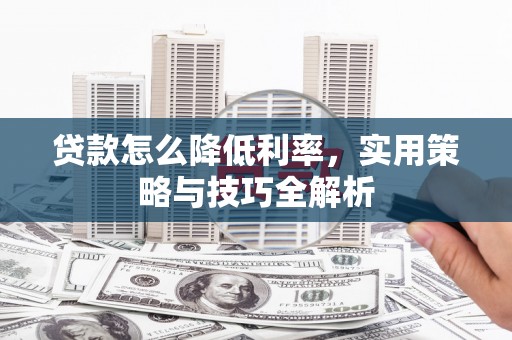 颍泉贷款怎么降低利率，实用策略与技巧全解析