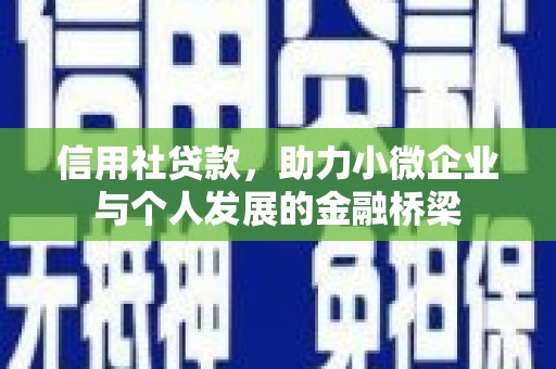 颍泉信用社贷款，助力小微企业与个人发展的金融桥梁