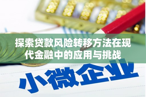 颍泉探索贷款风险转移方法在现代金融中的应用与挑战
