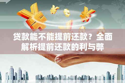 颍泉贷款能不能提前还款？全面解析提前还款的利与弊