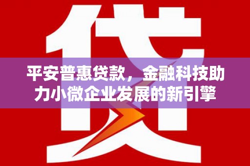颍泉平安普惠贷款，金融科技助力小微企业发展的新引擎