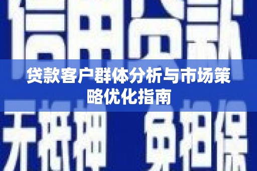 颍泉贷款客户群体分析与市场策略优化指南