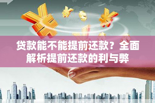 颍泉贷款能不能提前还款？全面解析提前还款的利与弊