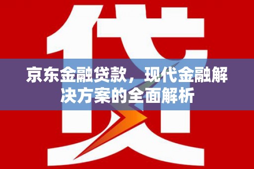 颍泉京东金融贷款，现代金融解决方案的全面解析