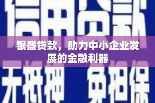 颍泉银盛贷款，助力中小企业发展的金融利器