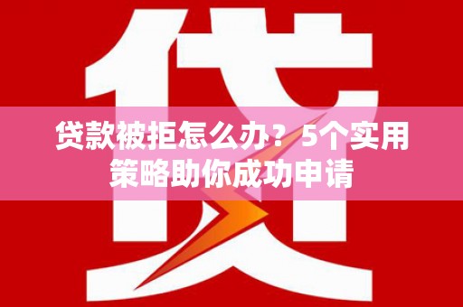 颍泉贷款被拒怎么办？5个实用策略助你成功申请