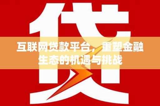 颍泉互联网贷款平台，重塑金融生态的机遇与挑战