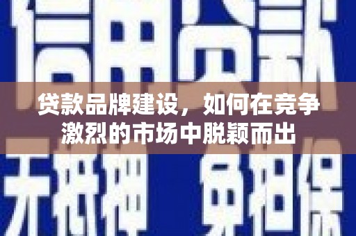 颍泉贷款品牌建设，如何在竞争激烈的市场中脱颖而出