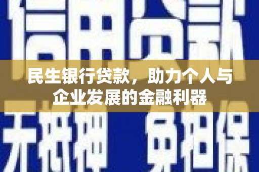 颍泉民生银行贷款，助力个人与企业发展的金融利器