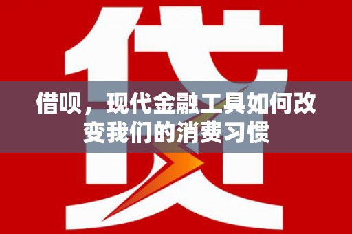 颍泉借呗，现代金融工具如何改变我们的消费习惯