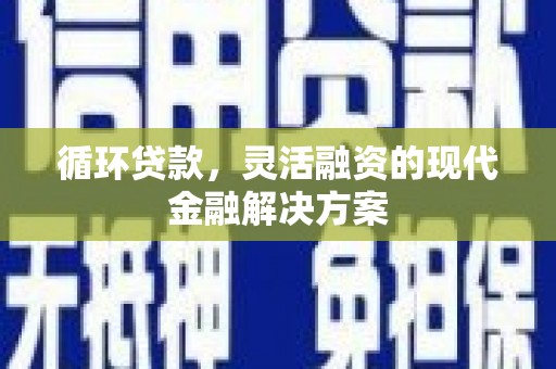 颍泉循环贷款，灵活融资的现代金融解决方案