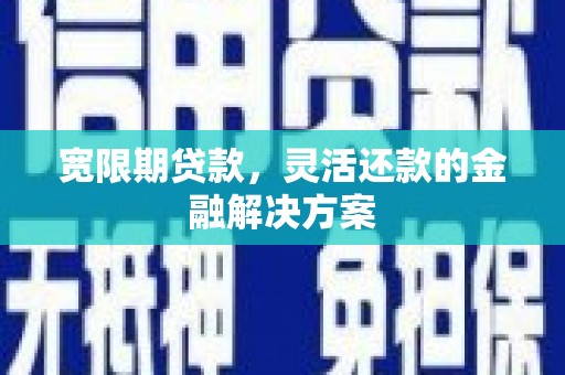 颍泉宽限期贷款，灵活还款的金融解决方案