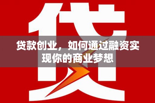 颍泉贷款创业，如何通过融资实现你的商业梦想