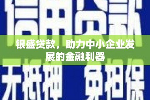 颍泉银盛贷款，助力中小企业发展的金融利器